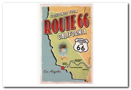 Address side of Postcard, from Collection of Historic Route 66, Postcard collection artwork created by Christopher Arndt