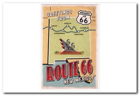 Address side of Postcard, from Collection of Historic Route 66, Postcard collection artwork created by Christopher Arndt