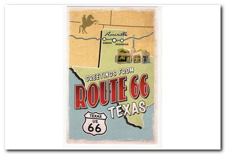 Address side of Postcard, from Collection of Historic Route 66, Postcard collection artwork created by Christopher Arndt