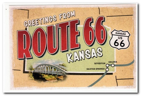 Address side of Postcard, from Collection of Historic Route 66, Postcard collection artwork created by Christopher Arndt