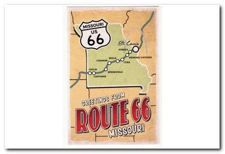 Address side of Postcard, from Collection of Historic Route 66, Postcard collection artwork created by Christopher Arndt